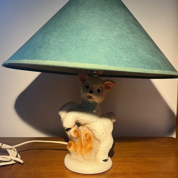 Vintage Leviton Baby Lamb Sheep Nursey Ceramic Table Lamp - Picture 12 of 15
